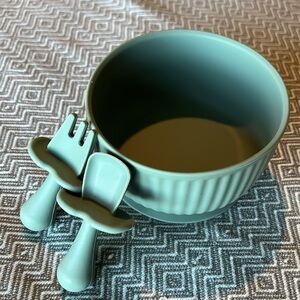 Pink Silicone Baby Bowl Set